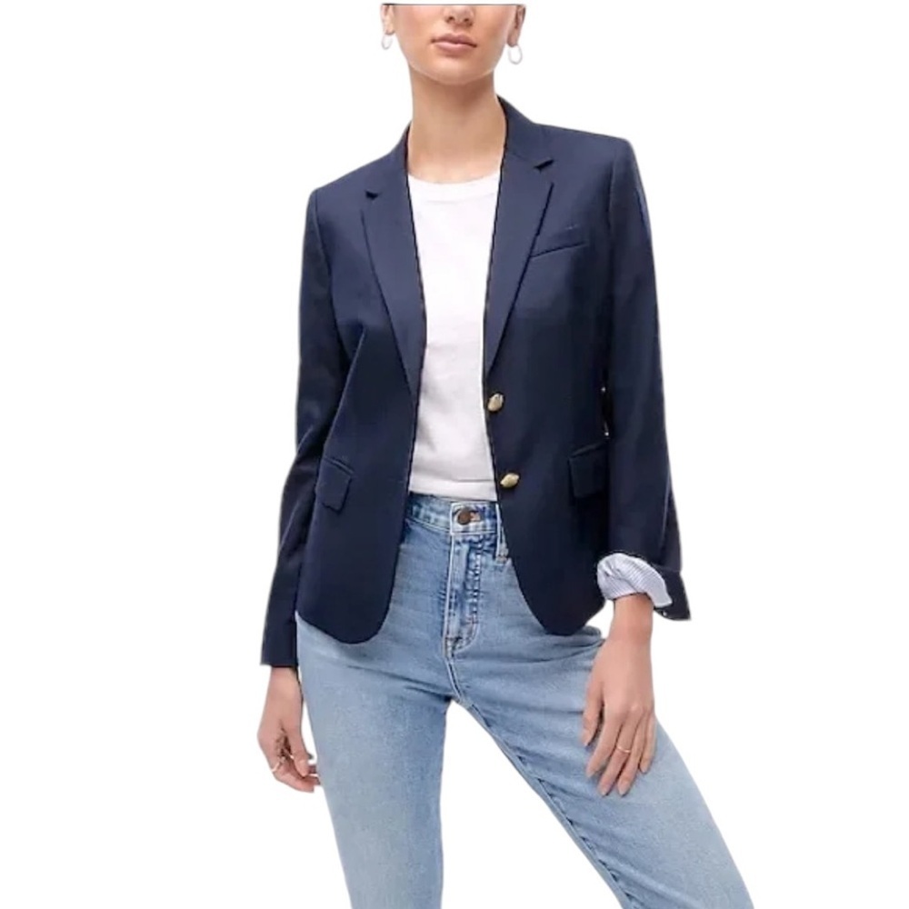 JCrew navy wool blazer. Size 4
